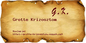 Grotte Krizosztom névjegykártya